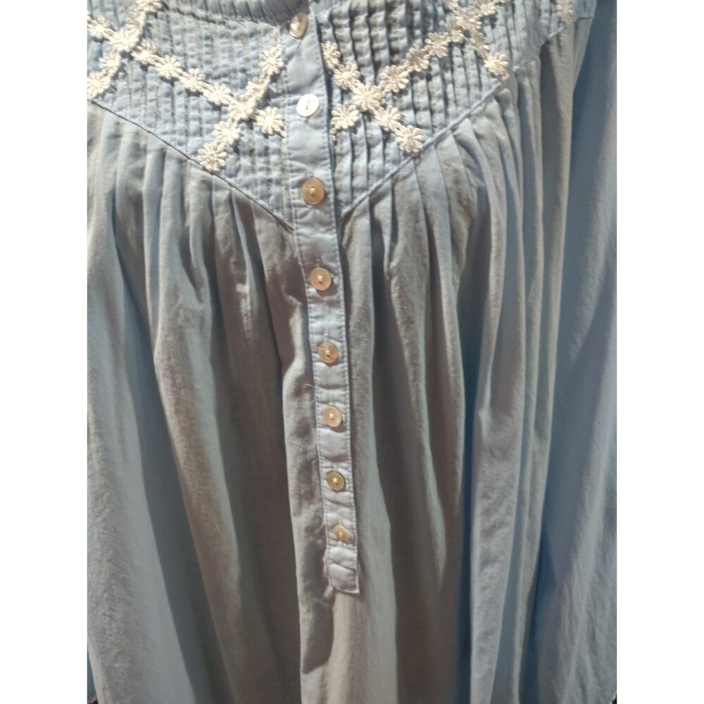 Eileen West Long Sleeve Poetic Blue Print 100% Cotton Lawn Ballet Nightgown XL - Picture 5 of 12